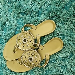women's sz 9 jack rogers green jelly sandals excellent